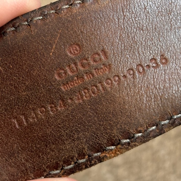 ✨GUCCI Interlocking G’s Black Leather Belt with Solver GG Hardware 90/36 UNISEX - Picture 16 of 16